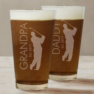 personalized golf pint glass