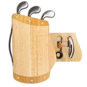golf bag cutting board and cheese wine tools