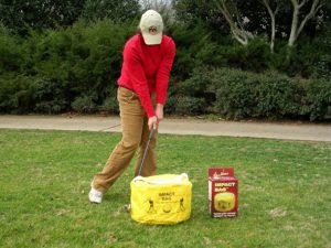 impact bag, golf training aid, golf swing trainer