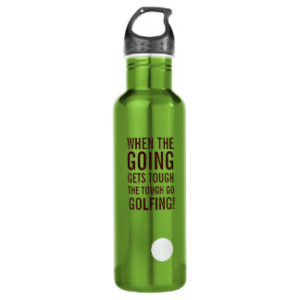 going gets tough funny golf gift water bottle