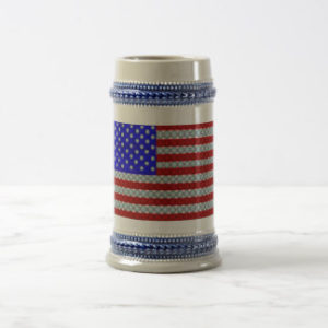 golf ball american flag beer stein, drinking gifts for golfers, golf beer stein