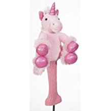 pink unicorn golf head cover, funny pink golf club headcover