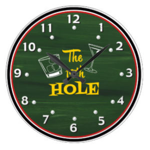 19th hole golf wall clock, funny gifts for golfers