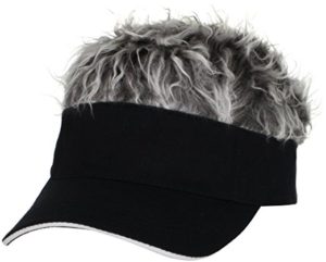 funny golf gift, fake hair visor, funny gift for bald golfers