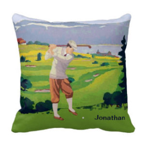 personalized golf throw pillows
