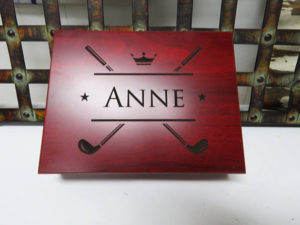 personalized wooden golf ball display box