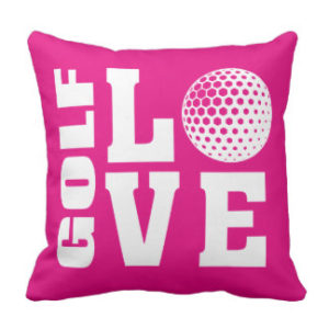 pink pillow gift for golf lover