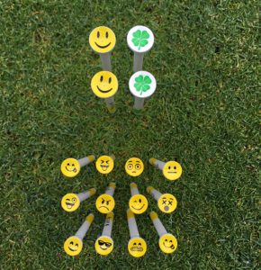 parsaver fun emoji golf tees, smiley face cup golf tees