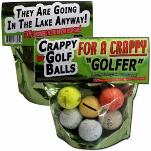 golfer gag gift crappy golf balls, gag gift for golfers