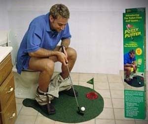 potty putter, funny golf gag gift, toilet golf gag gift